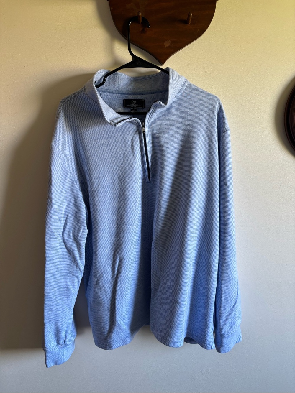 Magaschoni Men's Light Blue Half-Zip Sweater